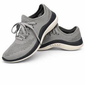 Crocs LiteRide Pacer Sneakers Mens 8 Gray Black Lightweight Gorpcore Normcore